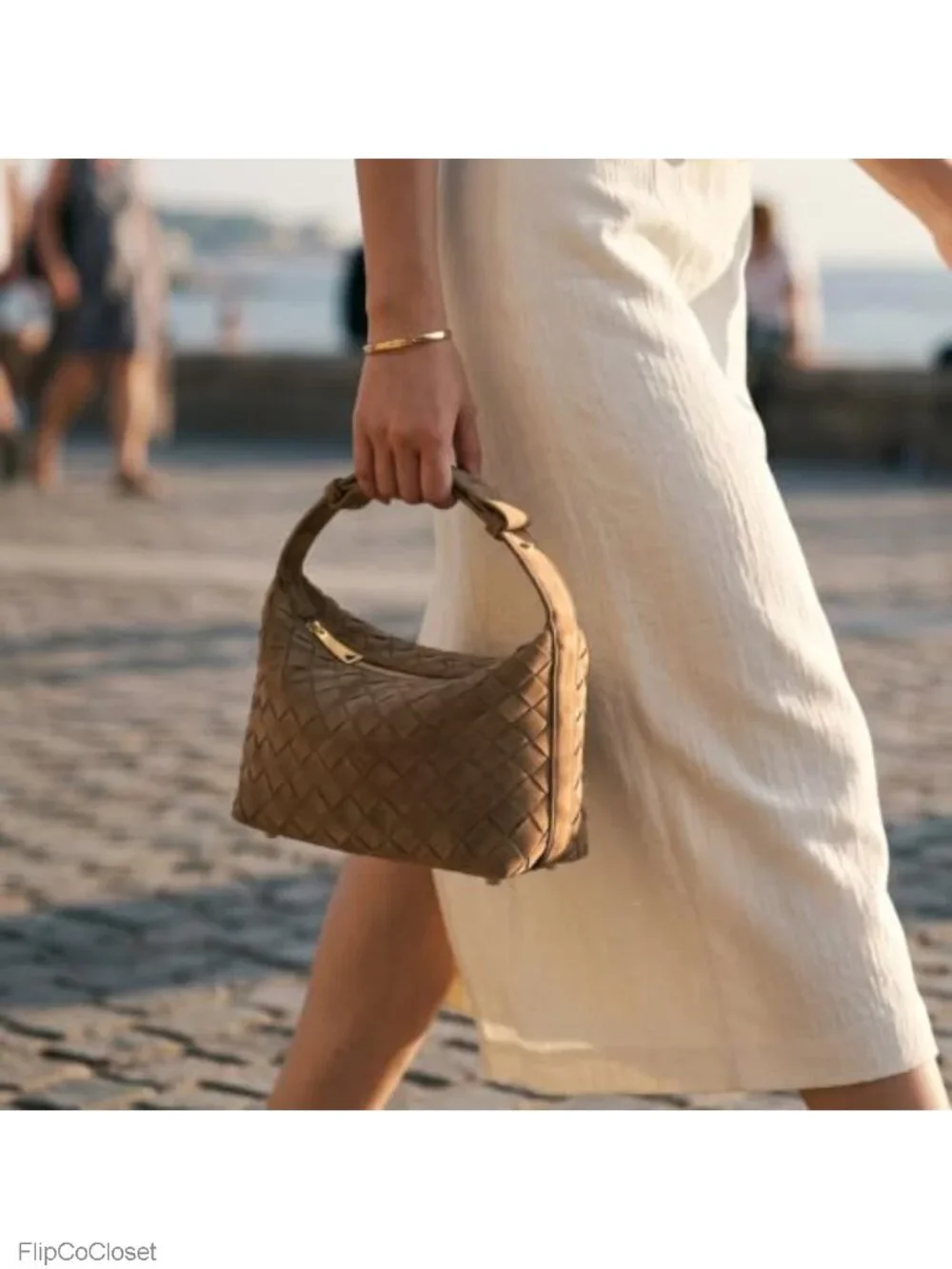 Woven Faux Suede Hobo Shoulder Bag Vegan Leather Women Handbag